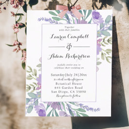 Boho Lilac Watercolor Floral BUDGET Wedding 