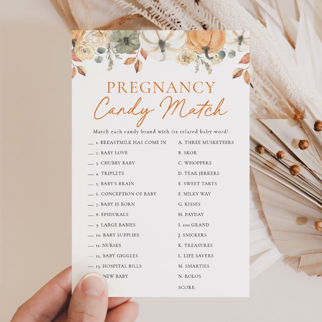 Boho Little Pumpkin Chá de fraldas Jogo de Combina (Criador carregado)