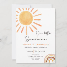 Boho Little Sunshine primeiro aniversario Convite 