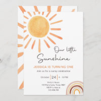 Boho Little Sunshine primeiro aniversario Convite