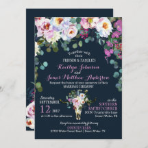 Boho Longhorn Cow Skull Floral Wedation Convite