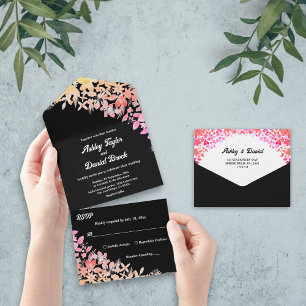 Boho Luminoso Rosas Negra Casamento Floral