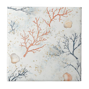 Boho Luxo Padrão de Coral Costeiro em Aquarela (2)