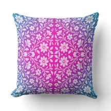 Boho Mandala Rosa e Roxo Almofada de lançamento