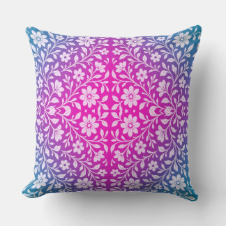 Boho Mandala Rosa e Roxo Almofada de lançamento