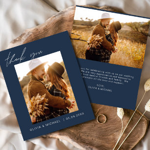 Boho Marinho Azul Casamento Obrigado Cartões