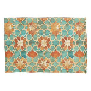 Boho Marroquino Turquesa e Floral Terracota