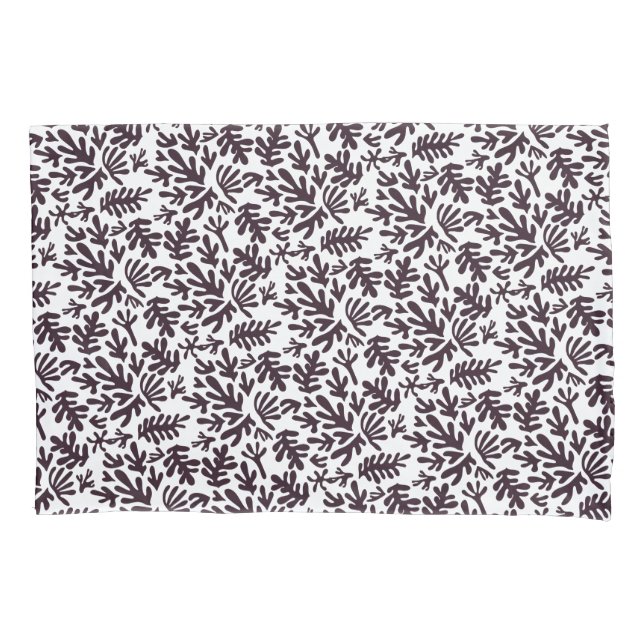 Boho Matisse Formas Botânicas Padrão Cinza Preta (Frente)