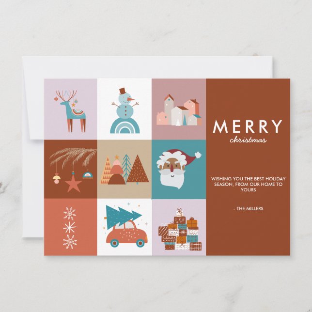 BOHO MERRY CHRISTMAS | Cartão de saudação sazonal (Frente)