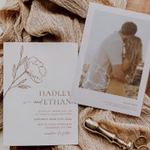 Boho Minimal Casamento Convite Botânico HADLEY