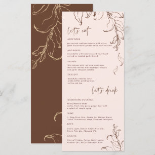 Boho Minimalista Botanicals Terracotta Menu Casame