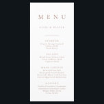 Boho Mocha Mousse 1 Menu Simples Minimalista<br><div class="desc">Elegante e moderno,  boho,  Mocha Mousse e menu plano minimalista branco. Menu totalmente personalizável para o seu casamento ou evento.</div>