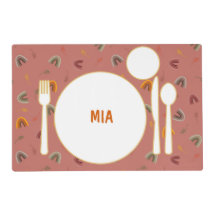 Boho Montessori Placemat com Nome Personalizado