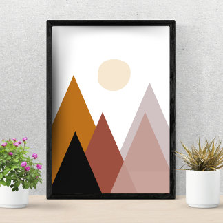 Boho Mountain estilo Poster minimalista moderno