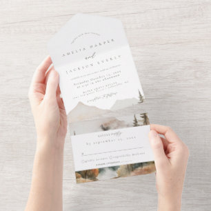 Boho Mountain Weding Tudo Em Um Convite