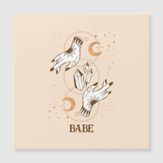 Boho Mystic Tarot Celestial Bachelorette Car Magne (Frente)