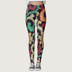 Boho Natureza floral, asian boho zen — leggings