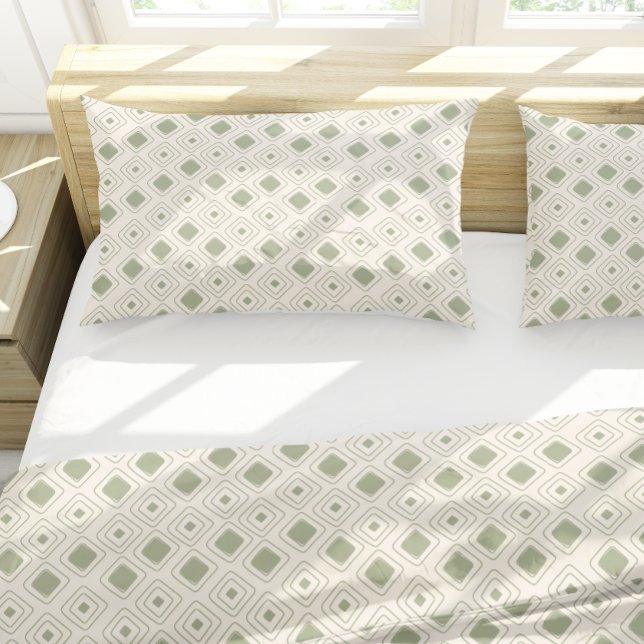 Boho Neutral Sage Geométrico Aztec Padrão (Boho Neutral Sage Tribal Geometric Aztec Pattern Pillow Case)