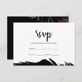Boho Nights Black with Feather Weding RSVP