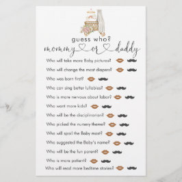 Boho Nursery Chá de fraldas Adivinha Quem Jogo