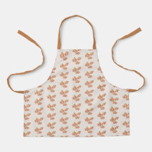 Boho Orange Flowers Kids Apron