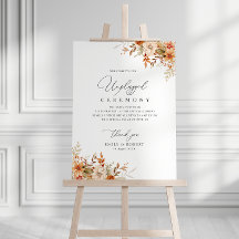 boho outono floral sinal de cerimônia desplugada