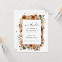 Boho Outono Flores Secas | Salve a Data