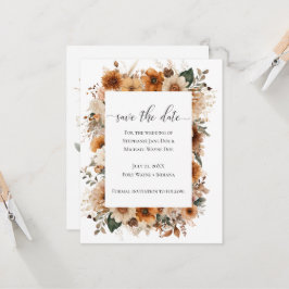 Boho Outono Flores Secas | Salve a Data