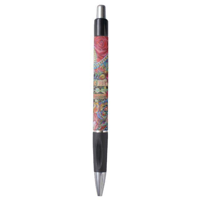 Boho Paisley Love Ballpoint Caneta (Frente Vertical)