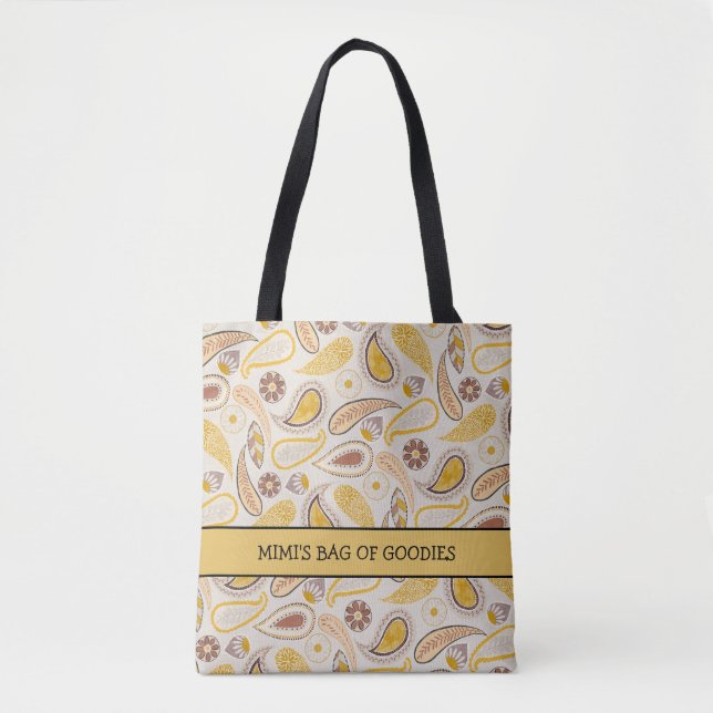 Boho Paisley Mimi's Bag of Goodies tote bag (Frente)