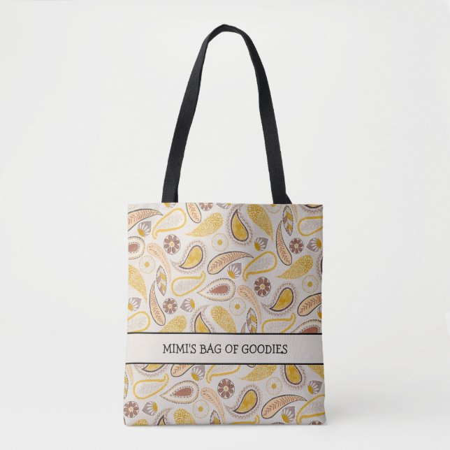 Boho Paisley Mimi's Bag of Goodies tote bag (Frente)