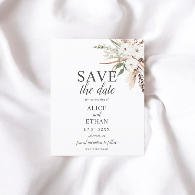 Boho Pampa Grass Greenery Salvar A Data (Criador carregado)