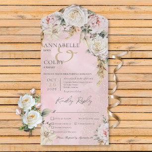 Boho Pampas e Rosas Rosa Janto Rosa 3
