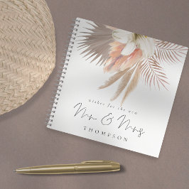 Boho Pampas Florals Script Sr. Guest Book