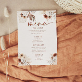 Boho Pampas Gras - Menu Plano de Casamento