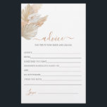 Boho Pampas Grass Advice para o Cartão Bride<br><div class="desc">Boho Pampas Grass dá conselhos para a noiva</div>