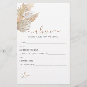 Boho Pampas Grass Advice para o cartão noivo