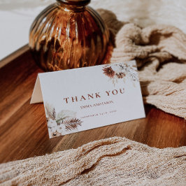 Boho Pampas Grass Cartões de agradecimentos De Cas