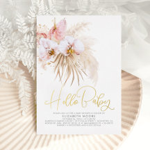 Boho Pampas Grass e Chá de fraldas Tropical Flores