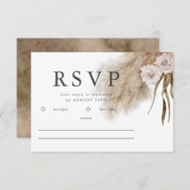 Boho Pampas Grass Watercolor Casamento RSVP