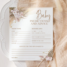 Boho Pampas Predições para Bebês e Cartões de Acon