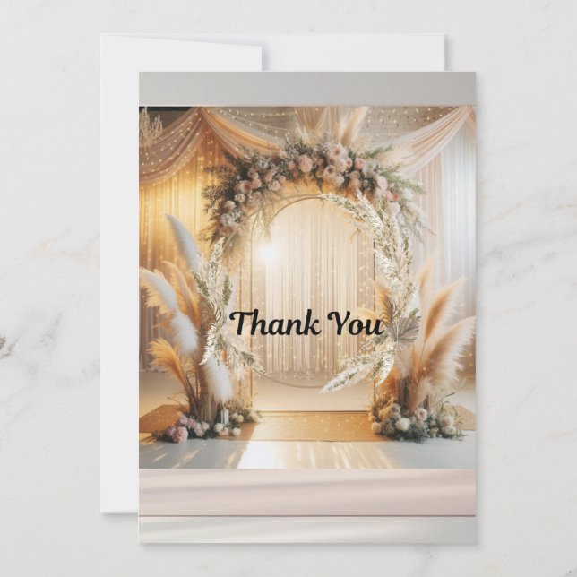 Boho Pampass Convite Floral Para Casamento |Editáv (Verso)