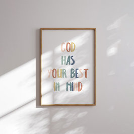 Boho Pastel Deus tem o seu melhor em mente poster