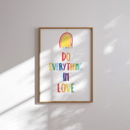 Boho pastel Faça tudo no amor poster