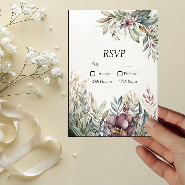 BOHO Pastel Garden Colors Weding RSVP (Criador carregado)