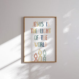 Boho pastel Jesus é a luz do mundo poster