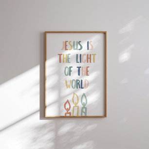 Boho pastel Jesus é a luz do mundo poster