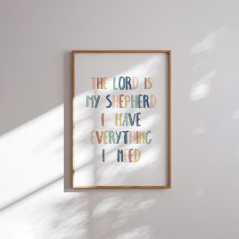Boho pastel O senhor é meu pastor poster