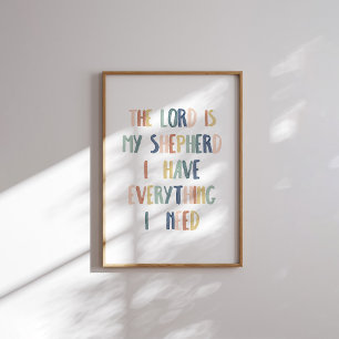 Boho pastel O senhor é meu pastor poster
