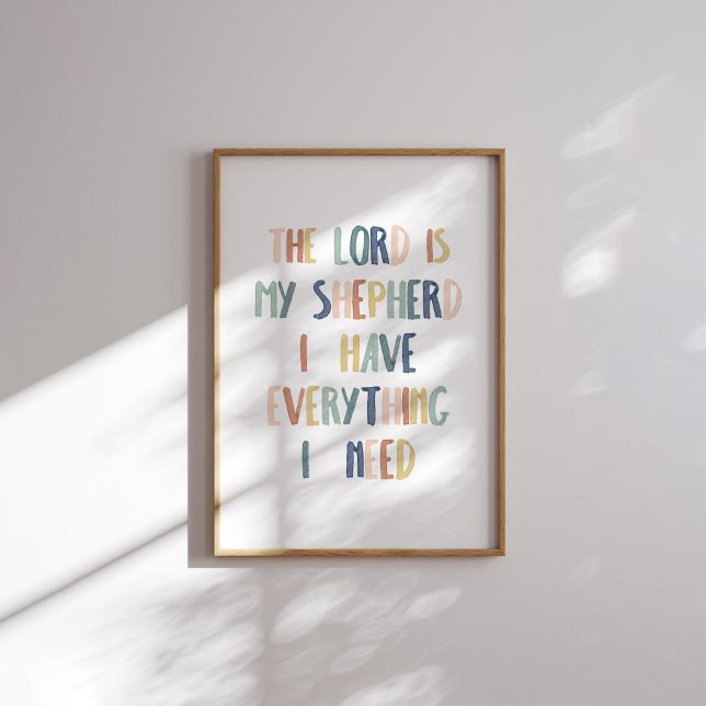 Boho pastel O senhor é meu pastor poster (Criador carregado)